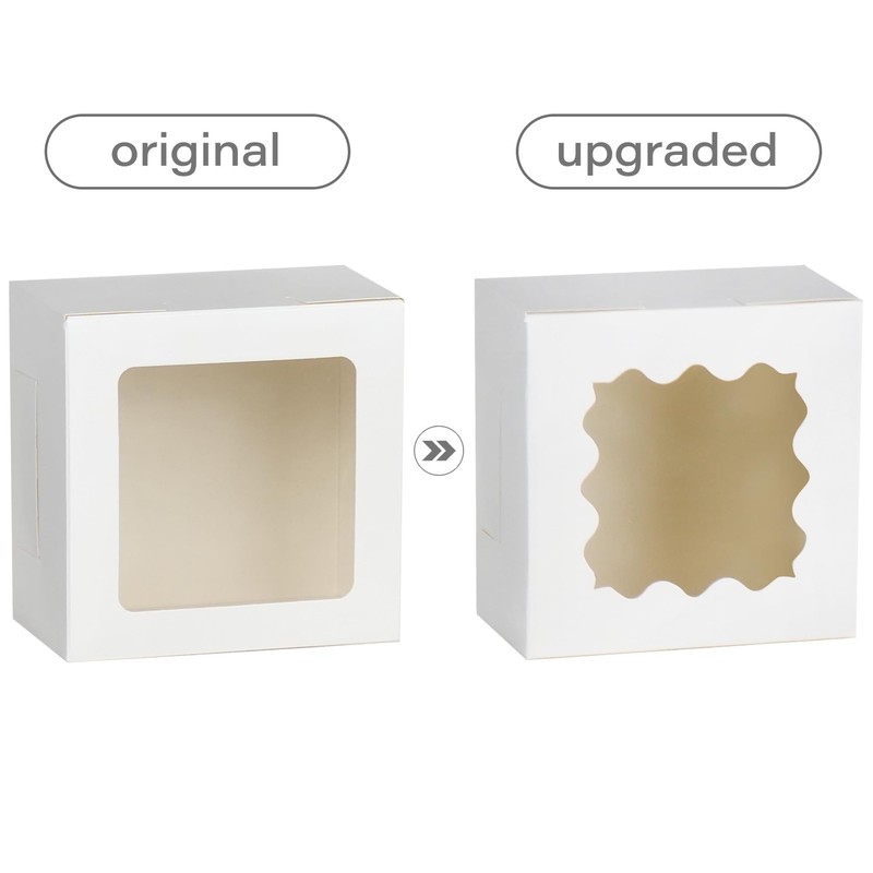 60pcs Small Cookie Boxes, 4x4x2.5 Inches, Bakery Boxes with Window, Baked Goo... gallery