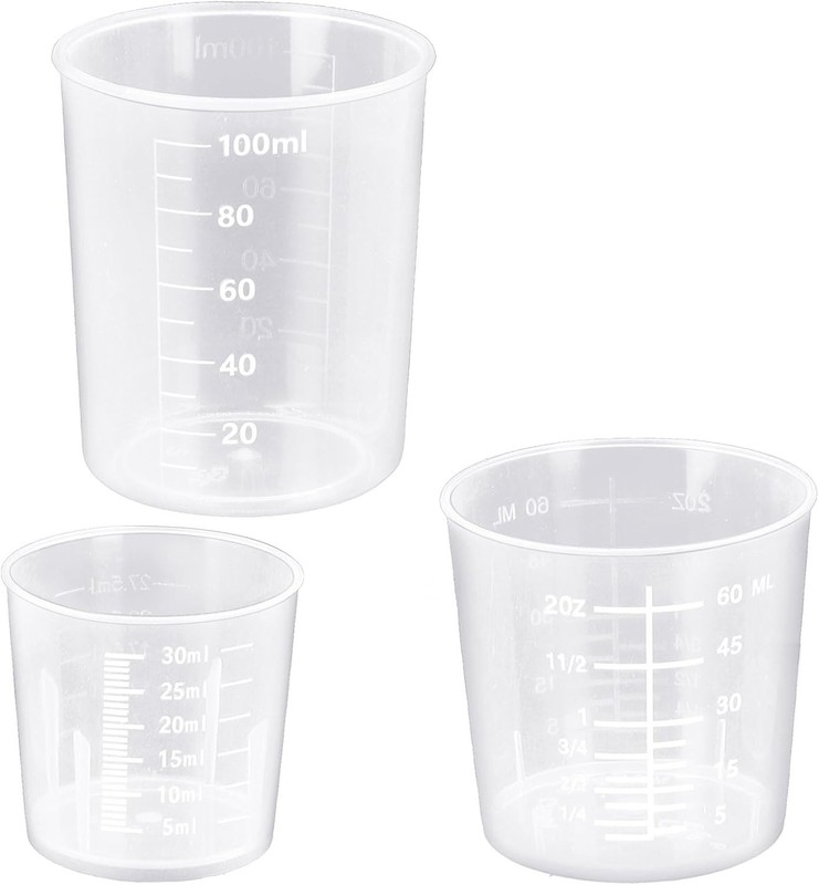 3 Pack Measuring Cup Set, Includes 1 Oz (30 Ml), 2 Oz (60 Ml) and 3.4 Oz (100