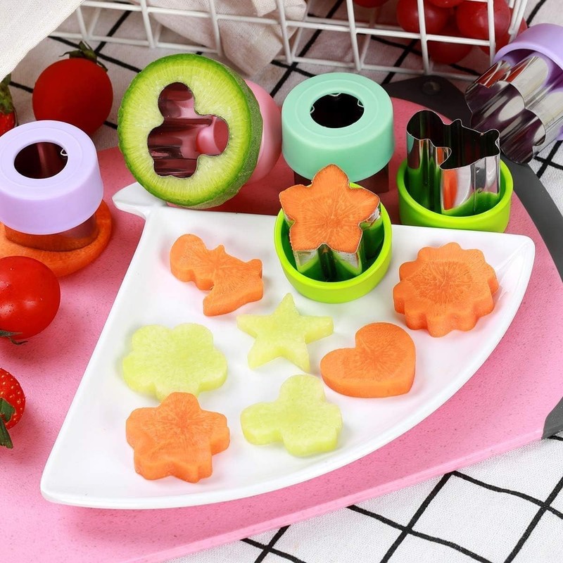 Vegetable Cutter Shapes Set 8 Pack – 1.5" Stainless Steel Mini Cookie & Fruit gallery