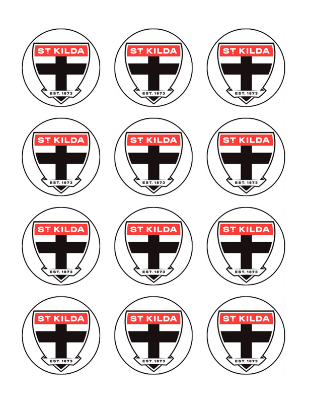Football Theme Edible Wafer Cake & Cupcake Toppers – St Kilda - Game Day Decor gallery