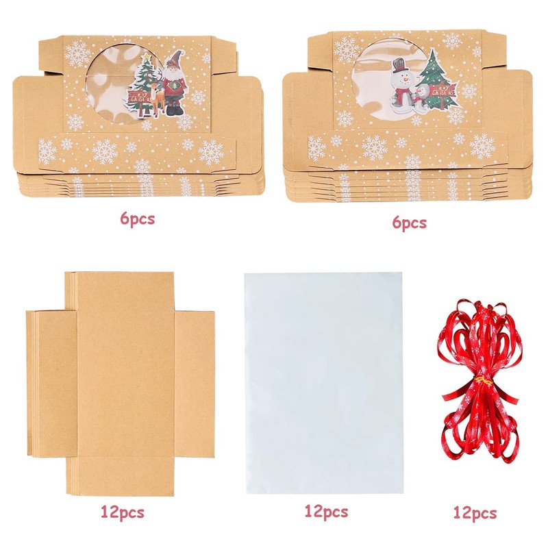 Christmas Cookie Boxes with Window, Food Grade Bakery Treat Boxes Party Favors gallery