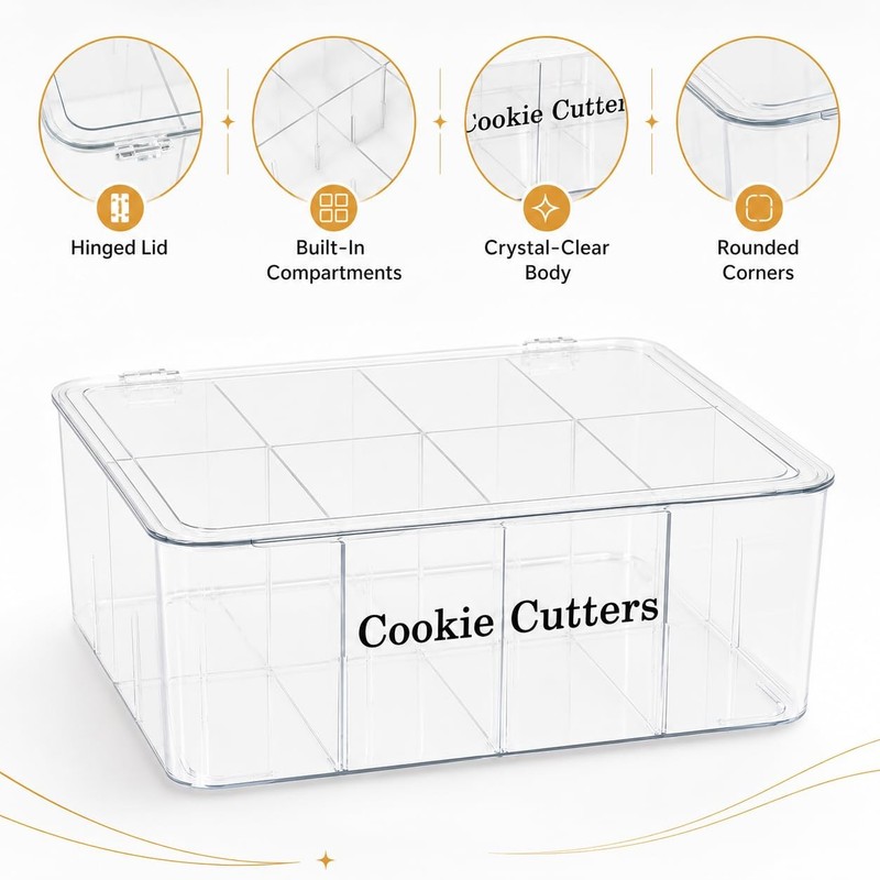 Cookie Cutter Tool Storage Box,Cake Decorating Supplies Accessories Bins,Baki... gallery