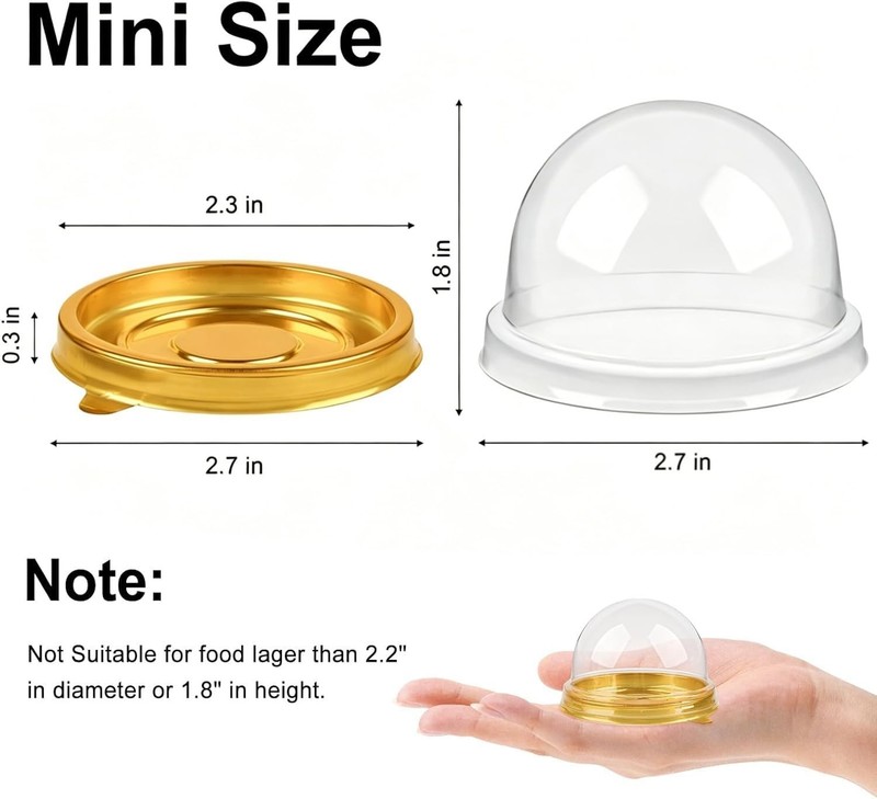 Mini Cake Containers with Lids 50 Pack Clear Plastic Cupcake Boxes for Cookies gallery