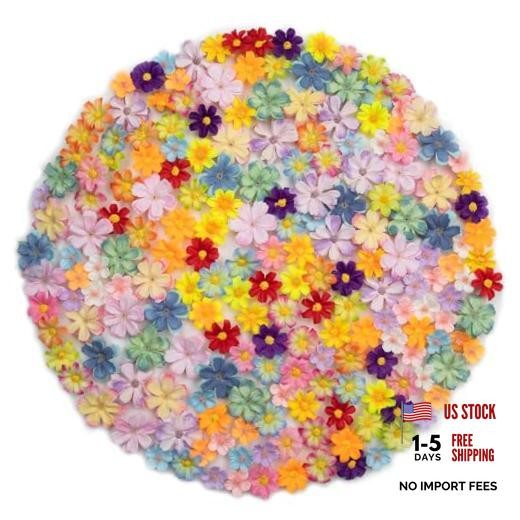 200Pcs Mini Artificial Flower Heads, Faux Silk Small Daisy Flowers Bulk, 20