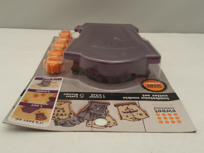 SWEET CREATIONS Tombstone Cookie Cutter Set w Lid & 5 Letter Stamps by Good Cook gallery