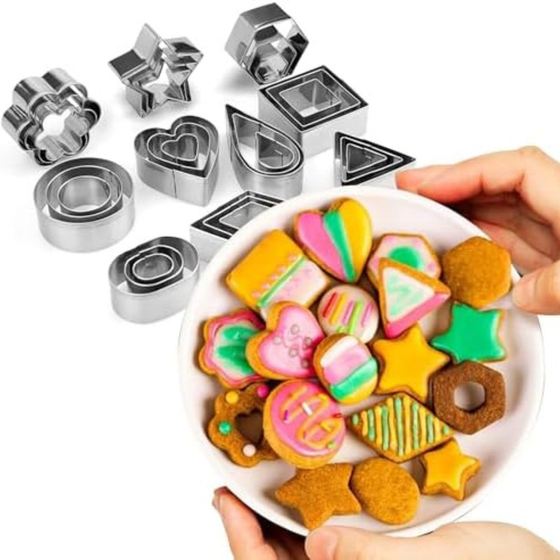 30Pcs Mini Cookie Cutter Set with Box, Small Stainless Steel Veggie Cutters New gallery