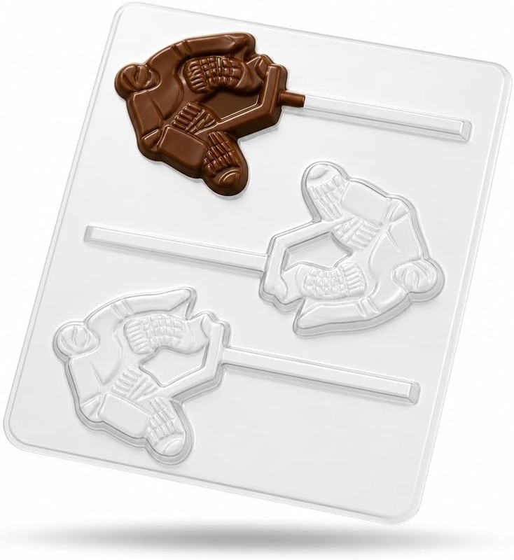 Hockey Player Goalie Lollipop Chocolate Candy Mold 215 NEW gallery