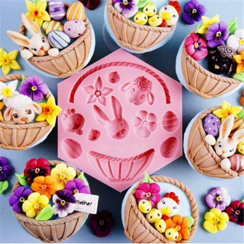 Eid al adha Silicone Mould Daffodil Sheep Rabbit chicken baby chicken egg basket gallery