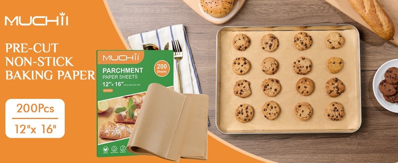 200 Pcs Parchment Paper Sheets, 12 x 16 Inch Precut Non-Sti gallery