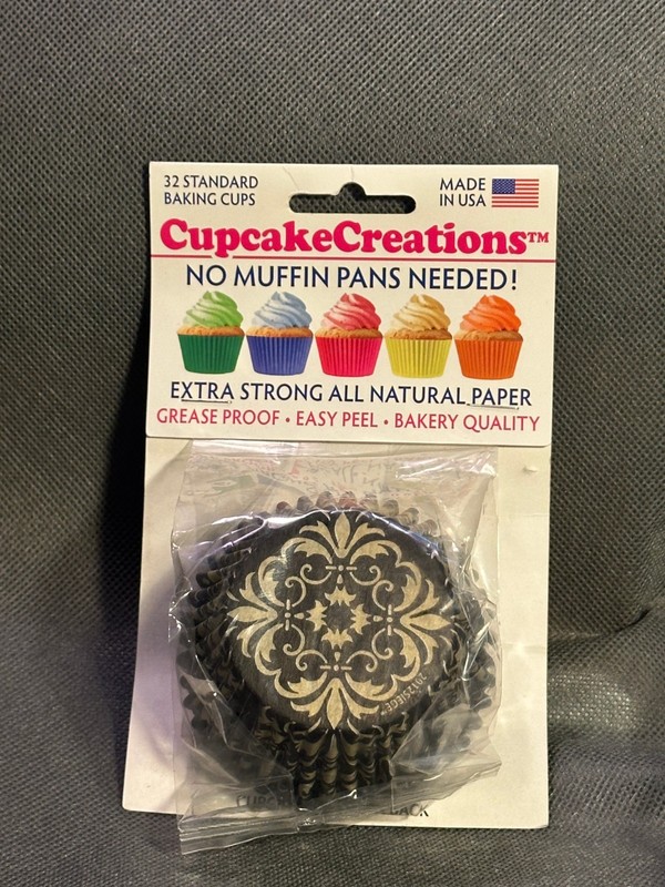 Creation Cupcakes Gold Damascus 32 Standard Baking Cups NO PAN REQUIRED