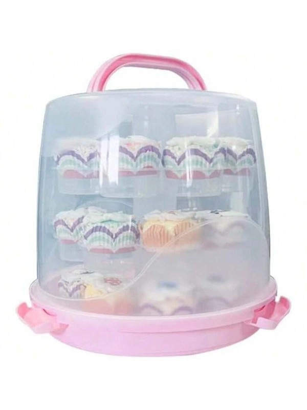 3 Tier Plastic Cake Carrying Box Cookie And Cake Carrier Container With Handle