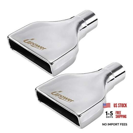 Pack of 2 Exhaust Tip 2.25" Inlet x 6" Outlet 10" Long Rolled Rectangle