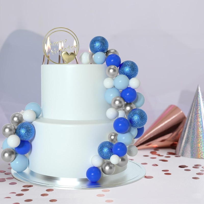 50 Pcs Ball Cake Topper Sticks Mini Balloons for Decorating Supplies Foam Balls gallery
