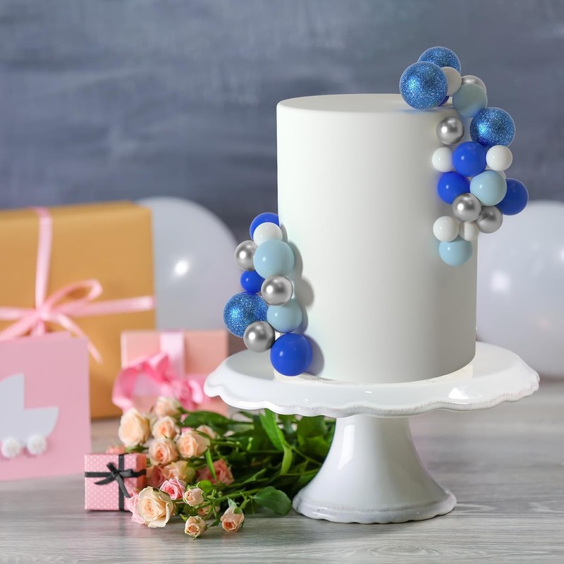 50 Pcs Ball Cake Topper Sticks Mini Balloons for Decorating Supplies Foam Balls gallery