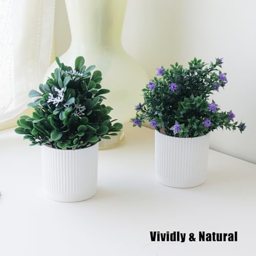 Artificial Hanging Plants Pack Fake Potted Plants for Wall Home Room Office 4 gallery