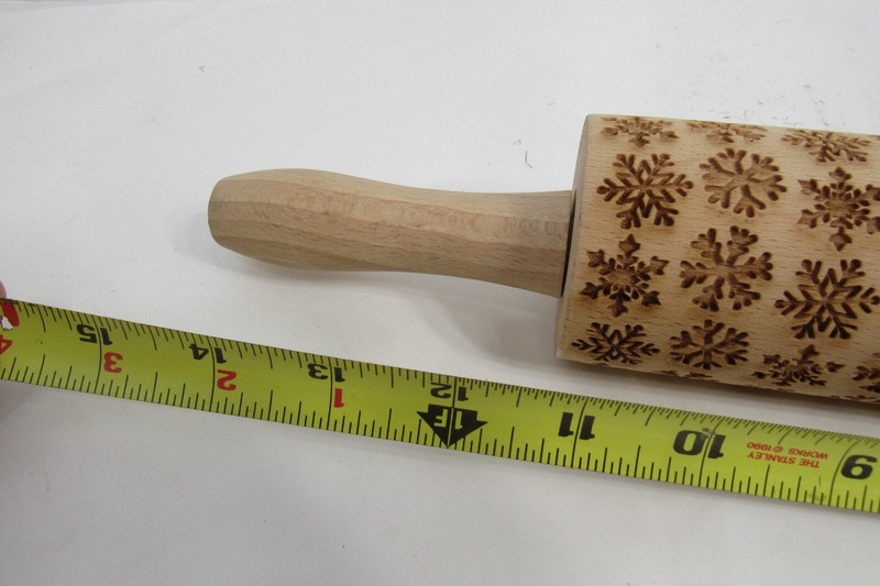 15 Inch Snowflake Rolling Pin Embossed 3D Holiday Dough Roller Pin gallery
