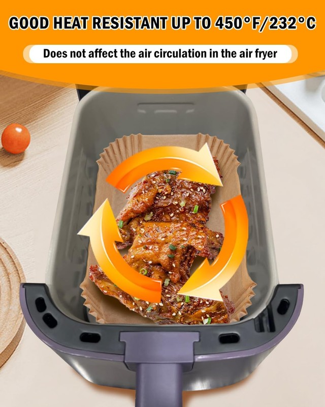 Air Fryer Disposable Paper Liner for Bella 4Qt Slim Air Fryer, 130PCs Food gallery