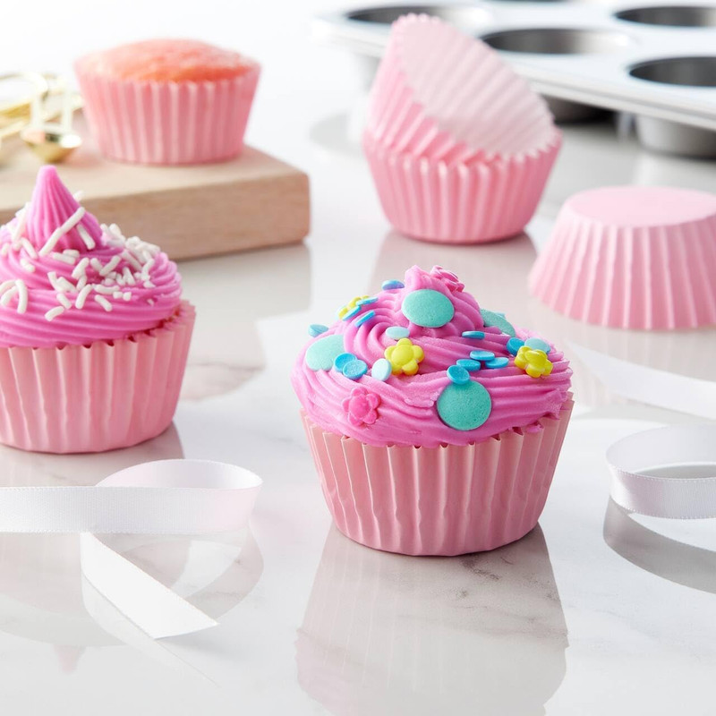 Grease-Resistant Standard Pink Cupcake Liners 150 Counts - Heavy Duty Paper Muff gallery