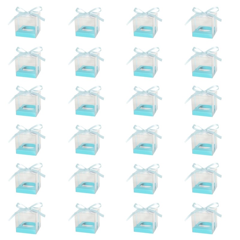 24Pcs 3.5inch Individual Cupcake Boxes with Ribbon, Clear Single Cupcake Cont…