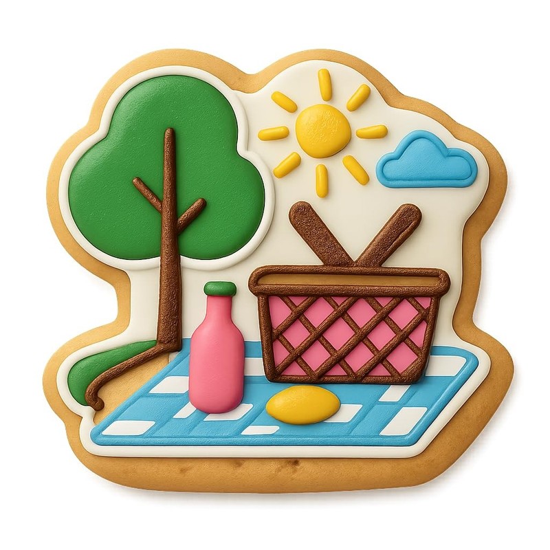 Outdoor Picnic Cookie Cutter & Stamp, Fondant & Clay – 4×3.8