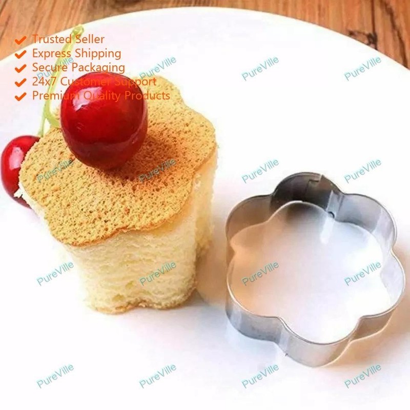 Cookie Pastry Fruit Molds Stainless Steel Heart Flower Round Star Cutter Set gallery