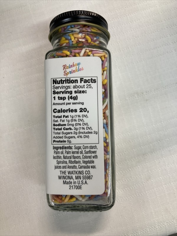 Watkins Decorating Rainbow Sprinkles No Artificial Dyes 3.4oz gallery