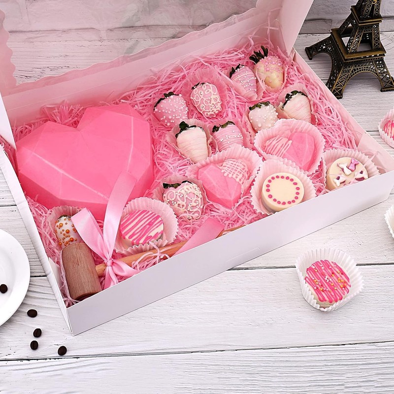 20-Pack 16" x 11" x 2.5" Bakery Boxes with Window Hold 12 Donuts, Auto-Popup ... gallery