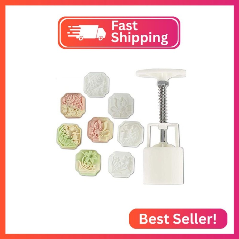 Chinese flower moon cake press mold, hand pressed mooncake dessert DIY, moon cak