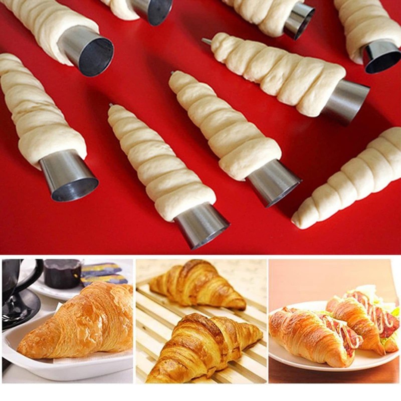 30 PCS NonStick Stainless Cream Horn Molds Large 5" DIY Danish Pastry gallery