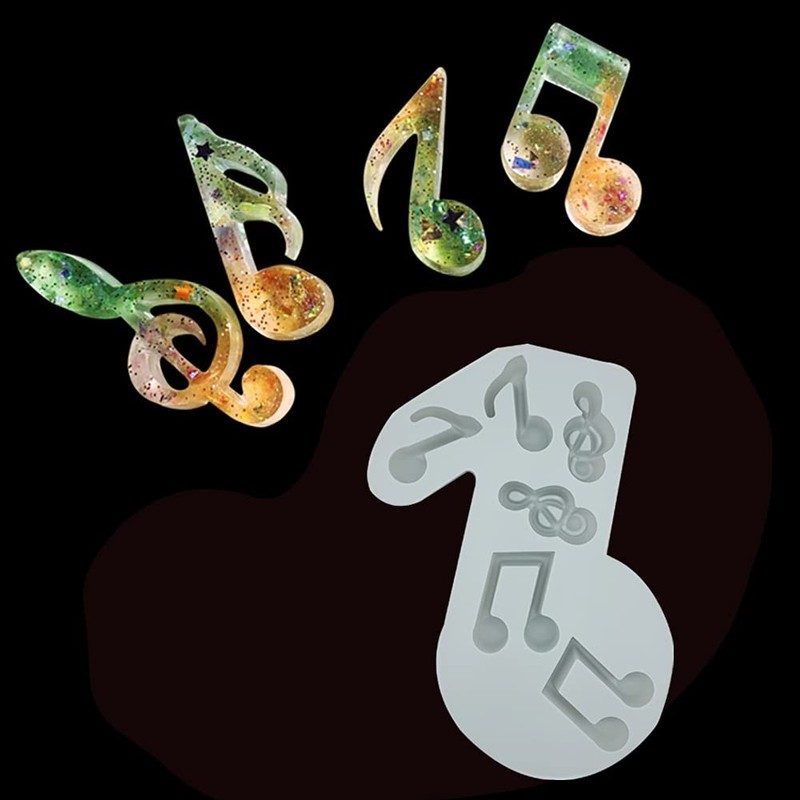 4 PCS Music Note Silicone Fondant Mold Music Note Cake Chocolate Candy Molds ... gallery