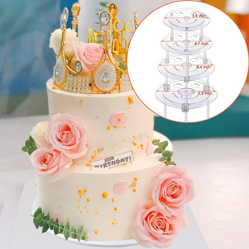 20 Plastic Cake Sticks Support Rods and 12 Clear Cake Stacking Dowels with 4 Cak gallery