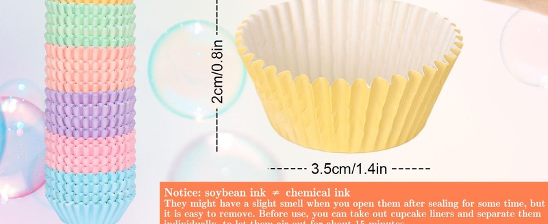 600Pcs Pastel Mini Cupcake Liners Colorful Baking Cups Pink Blue Purple Yellow gallery