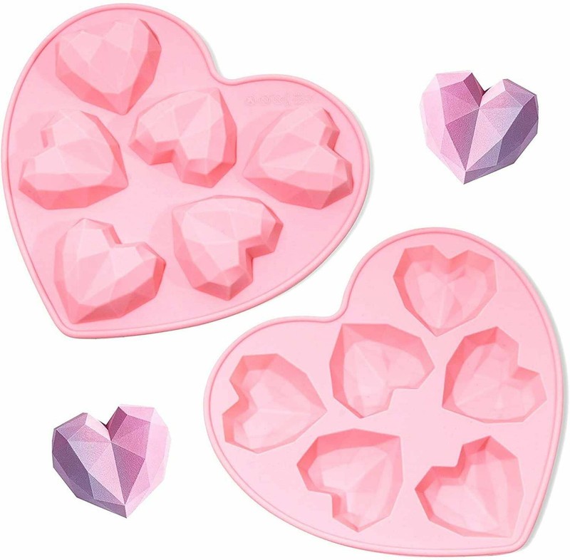 2 pack of PINK Heart silicone cake Chocolate Mold Baking Cake Decorating Mold