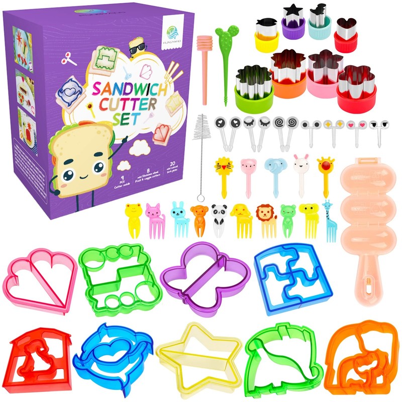 Sandwich Bread Cutter Set, 45 in 1 Bento Lunch Box Accessories Kit Includes F…