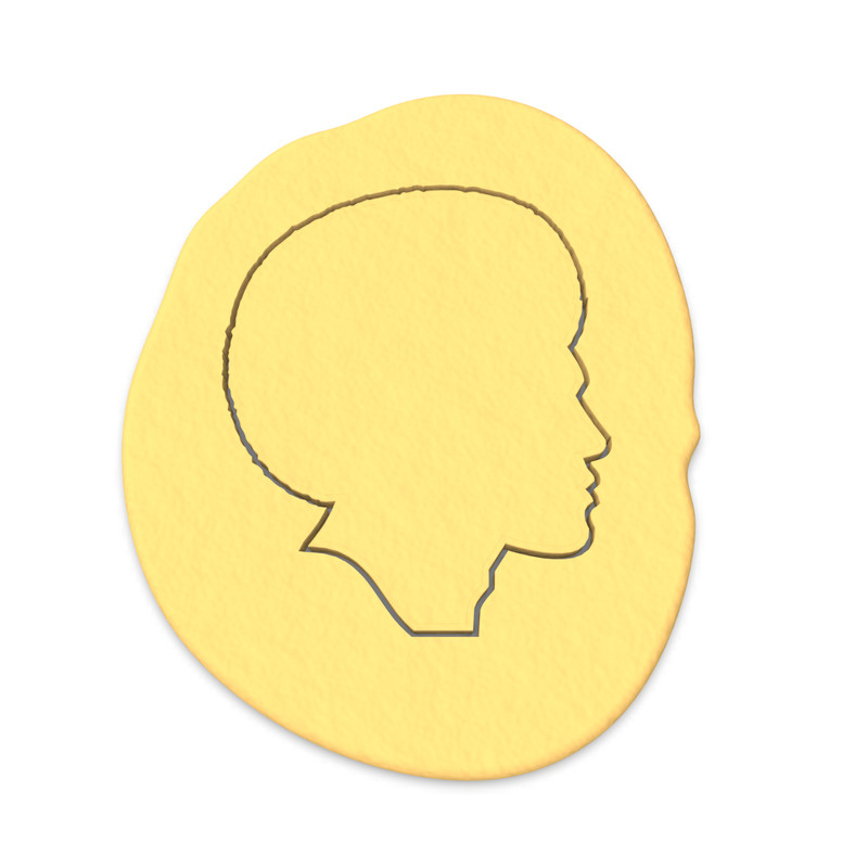 Afro Man Cookie Cutter Outline #2 | African Hair Hairstyle Fro Curly Curl Black gallery