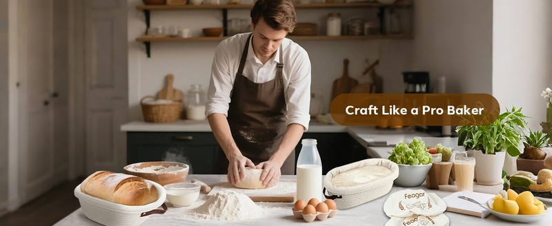 Bread Proofing Basket Set: XL 11.5” Banneton Holds 1000g Dough, gallery