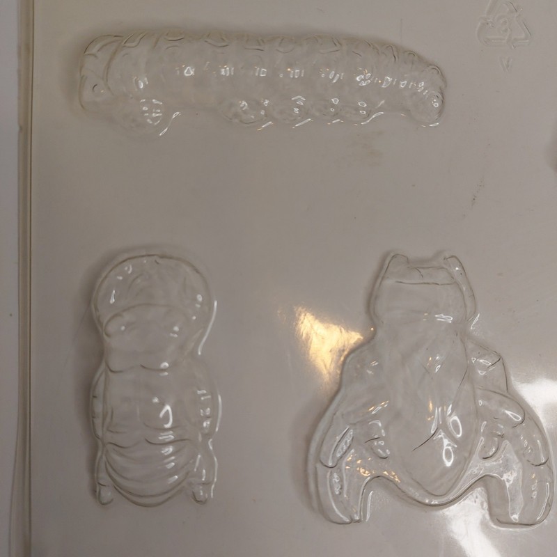 Vintage Bug Insect Chocolate Candy Mold Plastic Caterpillar Butterfly Bee Ant gallery