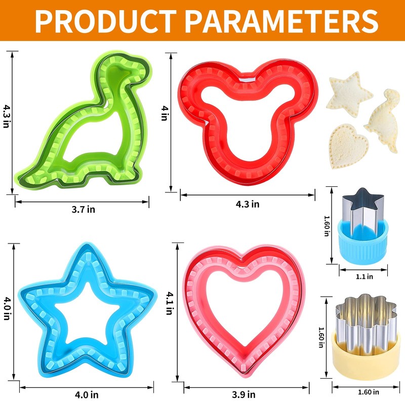 Sandwich Cutter and Sealer Set,14 Pcs Sandwich Maker Bread Cutters DIY Cookie... gallery