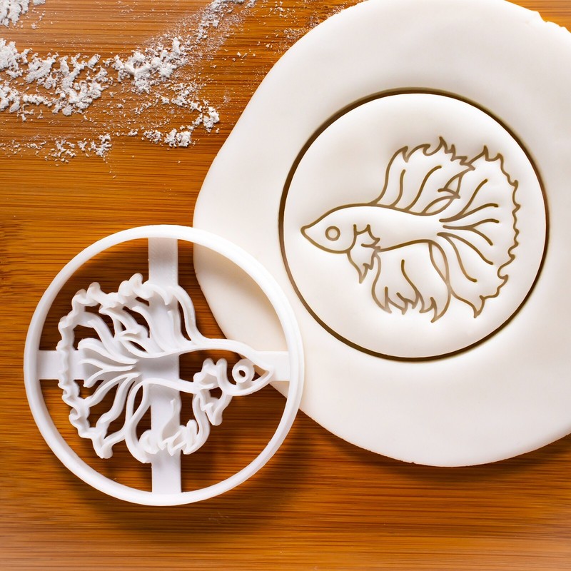 Betta Fish Cookie Cutter – aquarium aquatic life sea marine Siamese fighting
