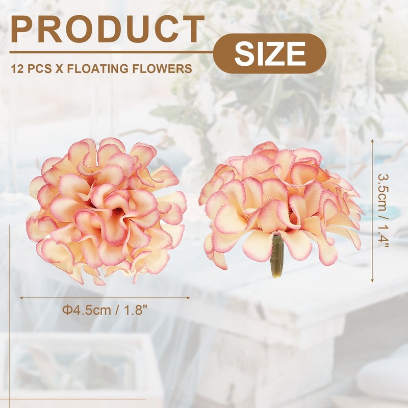 12Pcs Floating Flowers for Centerpieces Wedding, Orange Purple Hydrangea gallery