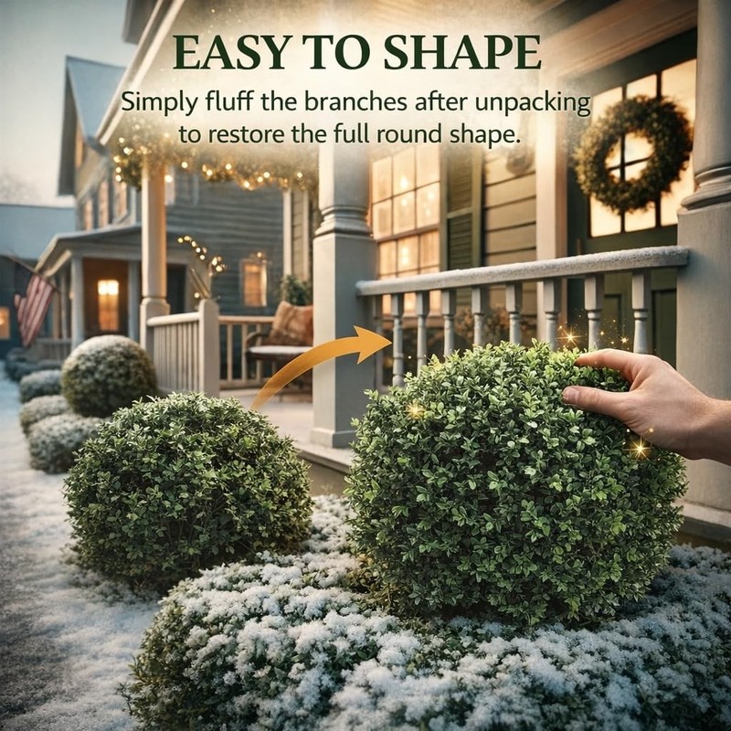 Qaouiep Real Touch Leaves Artificial Topiary Trees 24 T 17 W Faux Boxwood Set gallery
