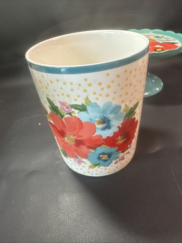 The Pioneer Woman Floral Cake Cupcake Stand & Utensil Holder. Great Price!! gallery