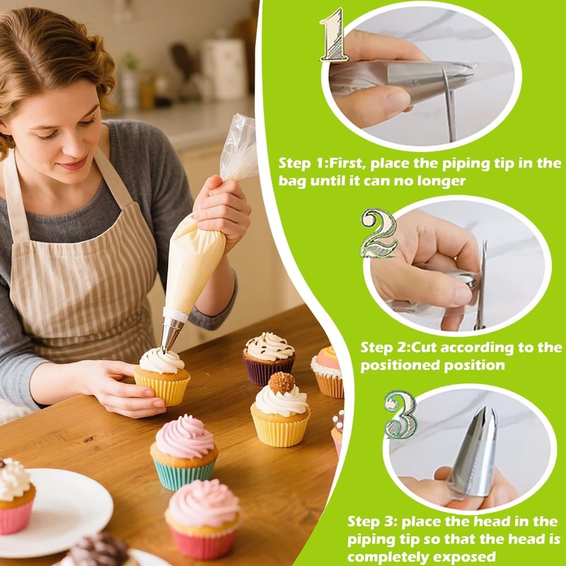 1M Cake Decorating Tips 3 Pieces Stainless Steel Large Open Star Piping Set gallery