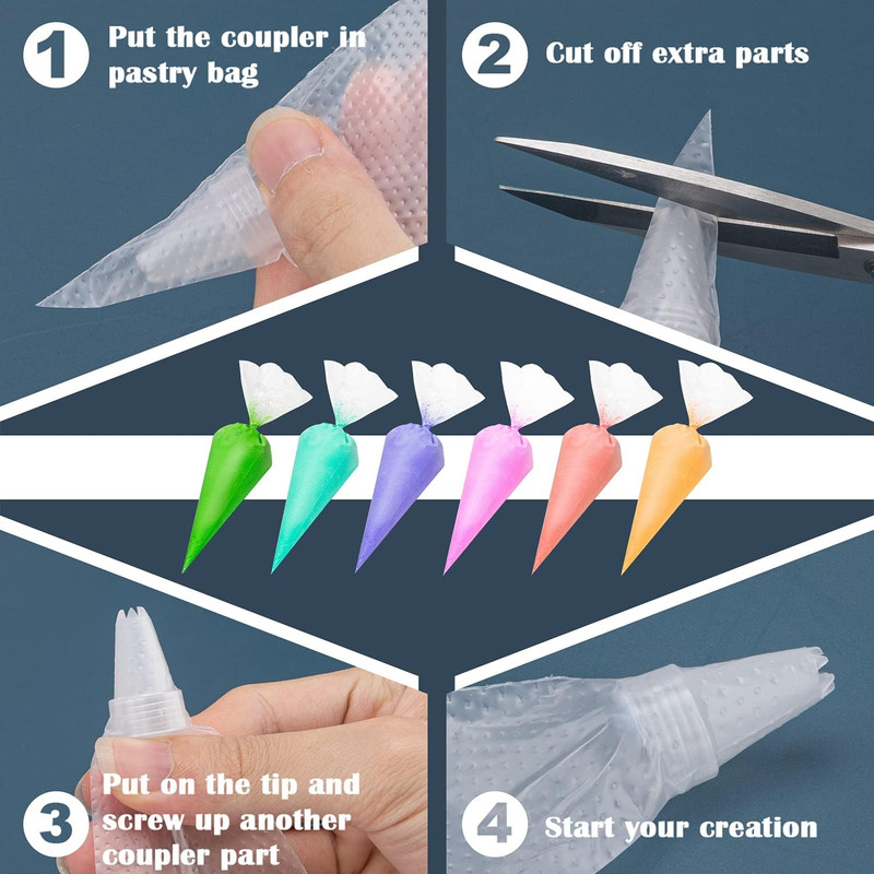 100Pcs Heavy-Duty Disposable Icing Piping Bags, 12-Inch for Baking Decor gallery