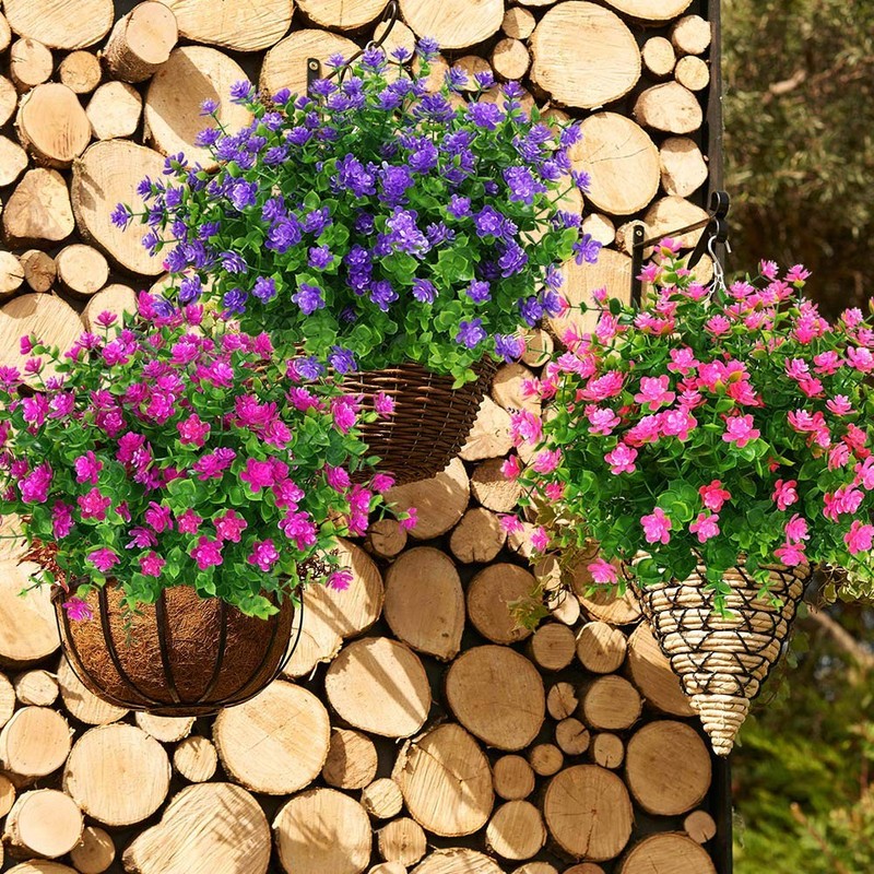 Klemoo 24 Bundles Outdoor Artificial Fake Flowers Uv Resistant No Fade Boxwood gallery