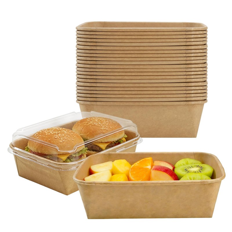 30 Pack 45 oz Large Charcuterie Boxes with Clear Lids, 7.7 x 5.9 x 3 Inch Bak…