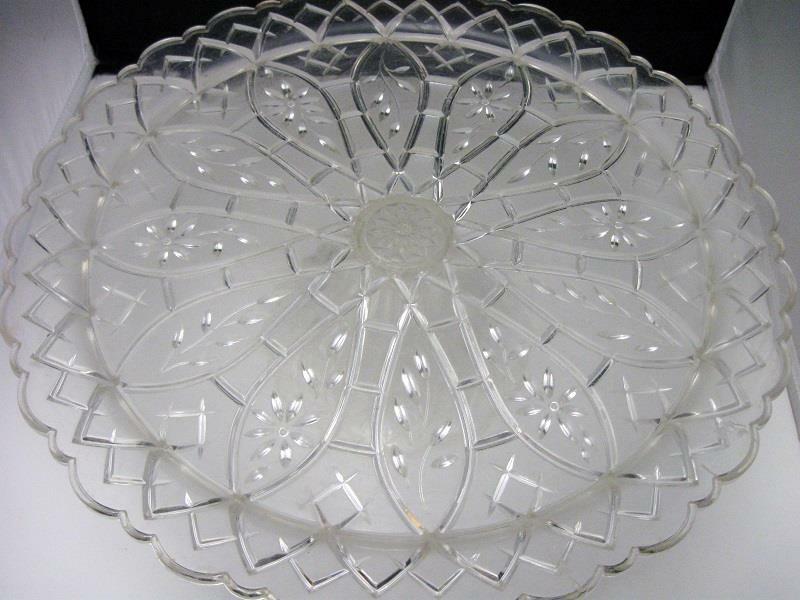Vintage Cake Stand Pedestal Plastic Crystal Look