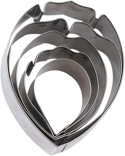 KALAIEN 5pcs Stainless Steel Peony Cutter 2pcs Fondant Silicone Set gallery