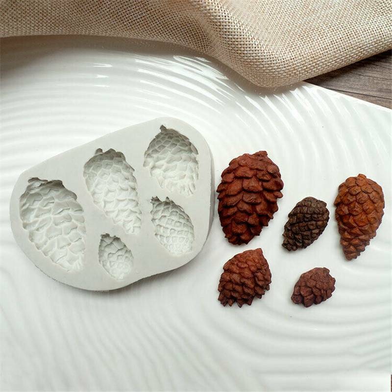 Chocolate Mould Pine Cone Fondant Cake Decor Mold Nut Silicone Sugarcraft gallery