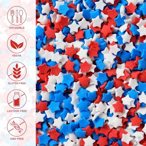 Red White and Blue Sprinkles for 4th of July – 16 oz Patriotic Patriotic star gallery